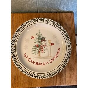 Winter Snowman Christmas Dinner Plate We Can Build A Snowman Holiday Decor